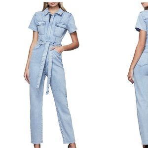 Good American Fit for Success Belted Denim Jumpsuit